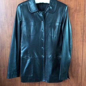 TAHARI LEATHER JACKET SIZE L